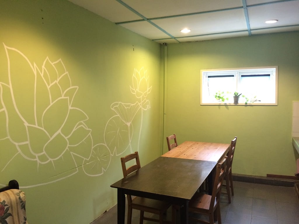 Travel Hub Kitchen with Lotus Mural - Chinese Culture in Malaysia