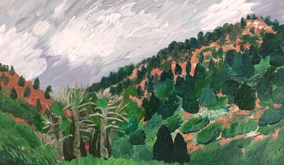 Nature Artist Yona Brodeur_Dead Trees in Colorado Landscape Painting